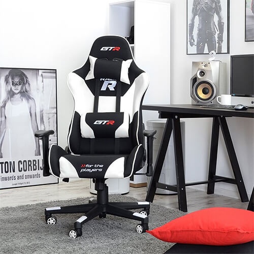 Gaming stoel Zwart en wit gaming stoel