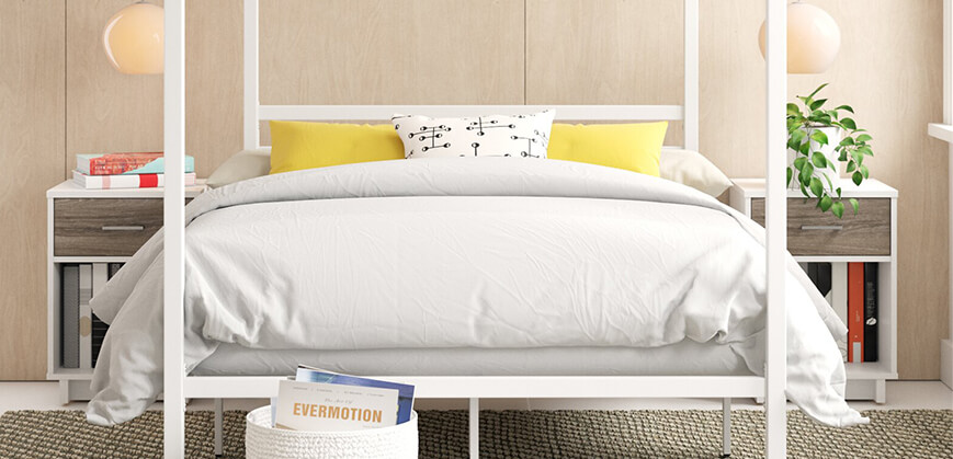 Wit stapelbed Wit stapelbed met beddengoed
